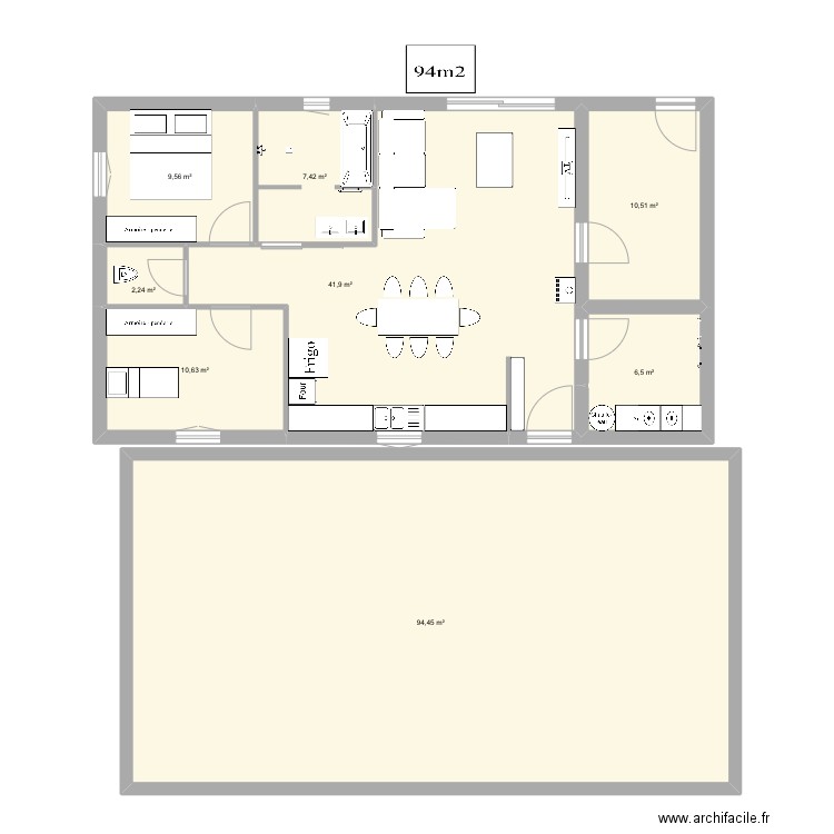 Maison1. Plan de 8 pièces et 183 m2