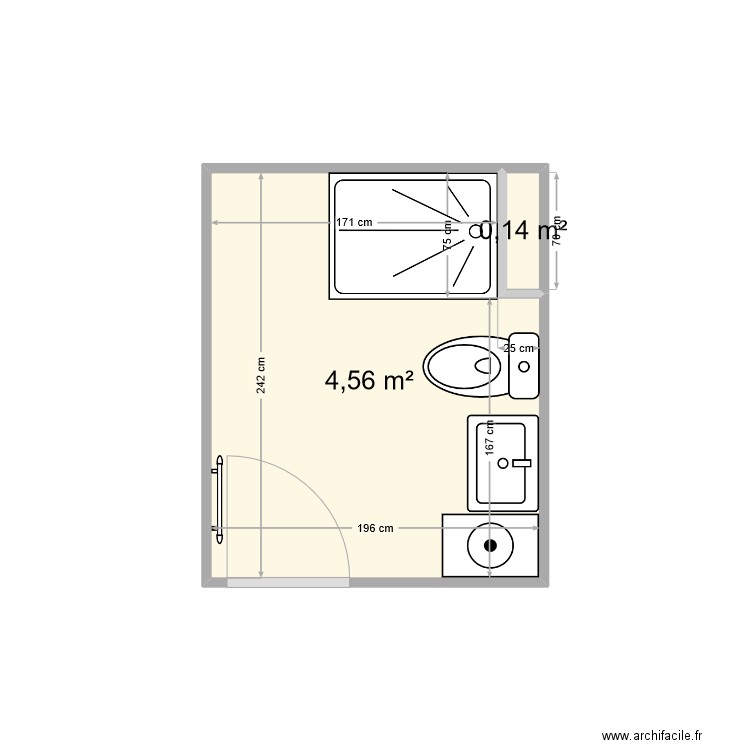 salle de bains. Plan de 2 pièces et 5 m2