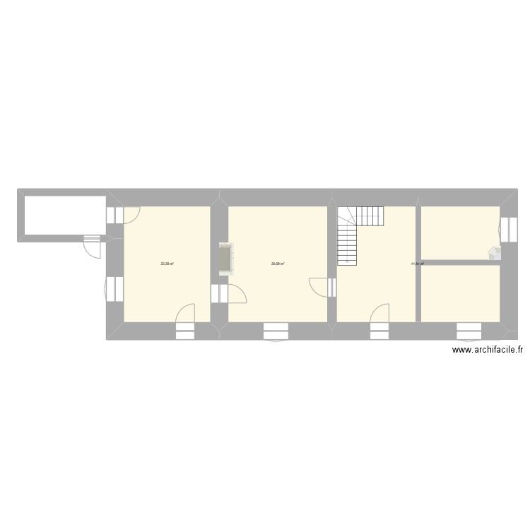 maison rou. Plan de 3 pièces et 92 m2