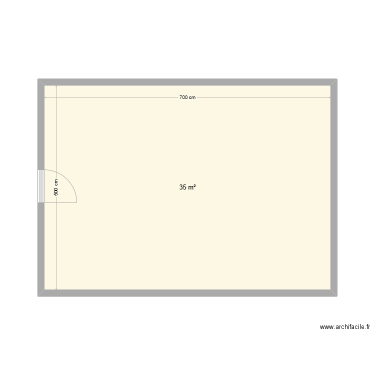 casa 1. Plan de 1 pièce et 35 m2