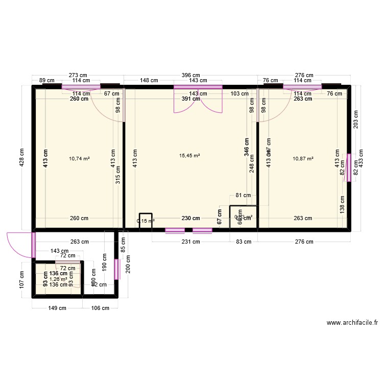 Chalet. Plan de 6 pièces et 39 m2