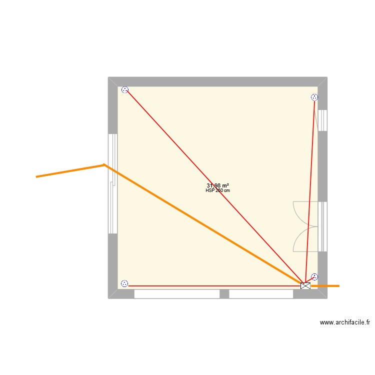 elec. Plan de 1 pièce et 32 m2