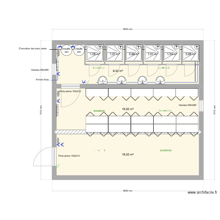 Ronveaux Sa Crisnée. Plan de 9 pièces et 49 m2