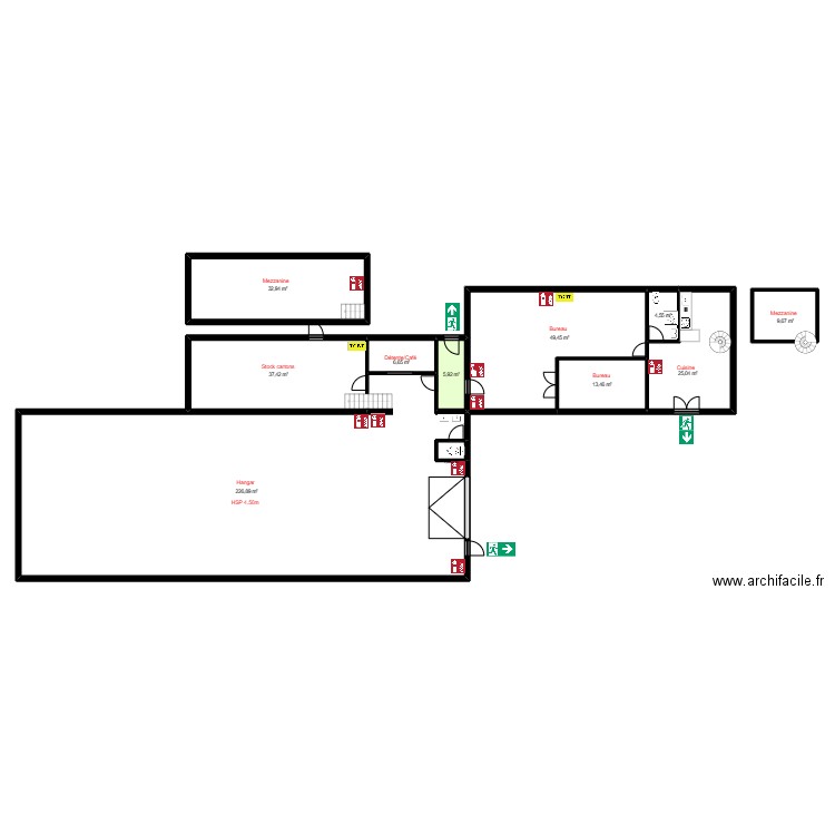 dem breton. Plan de 11 pièces et 414 m2