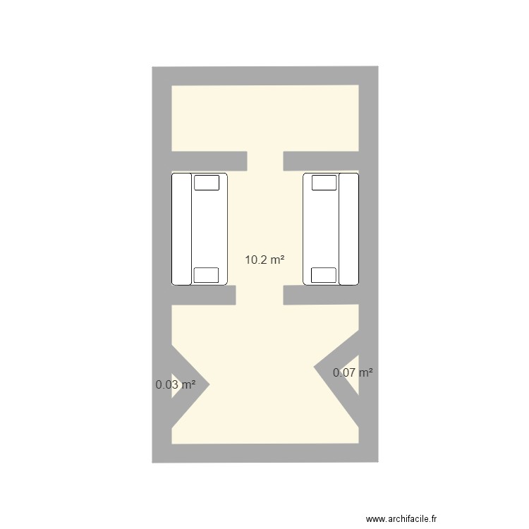 couloir. Plan de 3 pièces et 10 m2