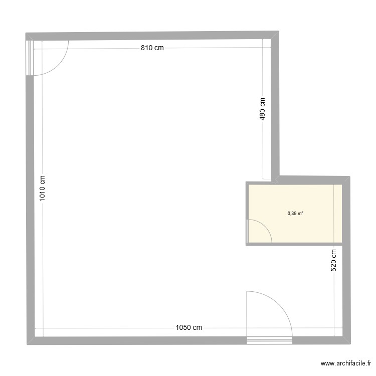 Scellerie. Plan de 1 pièce et 6 m2