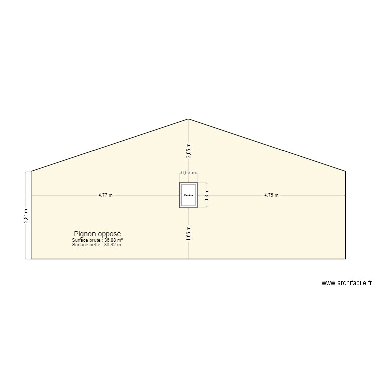 Pignon opposé. Plan de 0 pièce et 0 m2