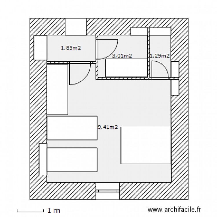 Chambre 2 essai lits. Plan de 0 pièce et 0 m2