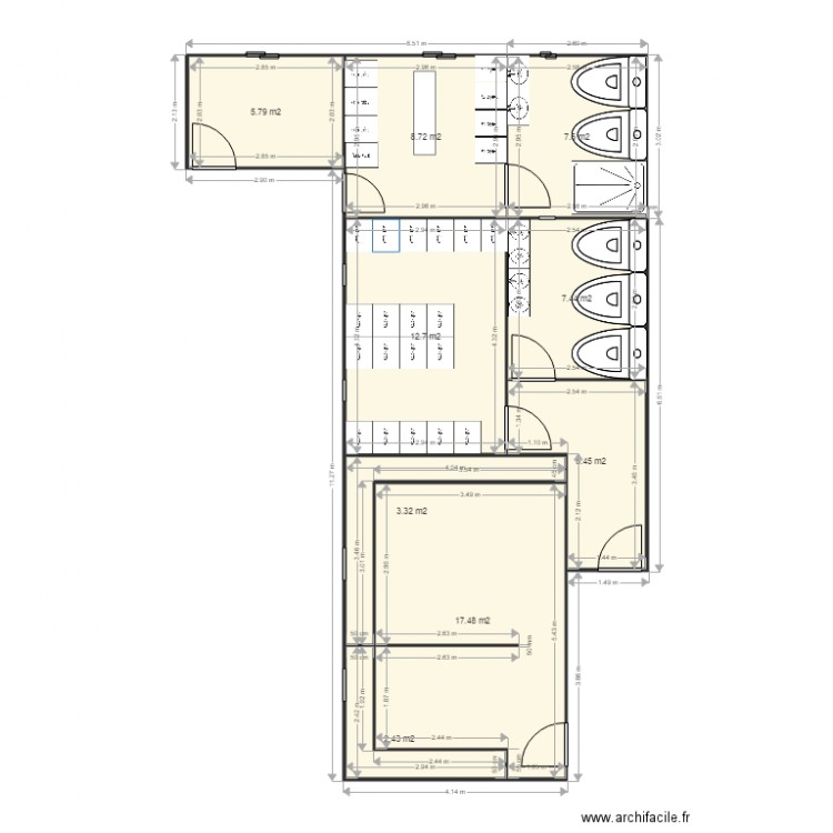 plan sanitaire et vestiaire agricold 2. Plan de 0 pièce et 0 m2