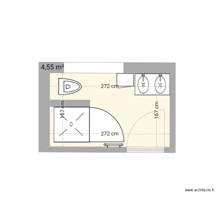 Sdb1 - Plan 1 pièce 5 m2 dessiné par Pilouch