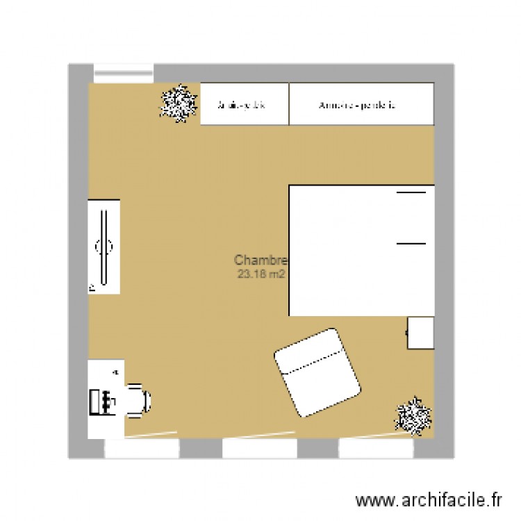 Chambre universitaire. Plan de 0 pièce et 0 m2