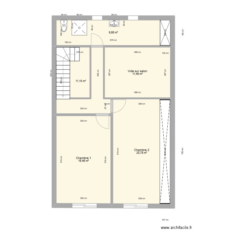 Plan PUPPI etage 2 chambres. Plan de 0 pièce et 0 m2