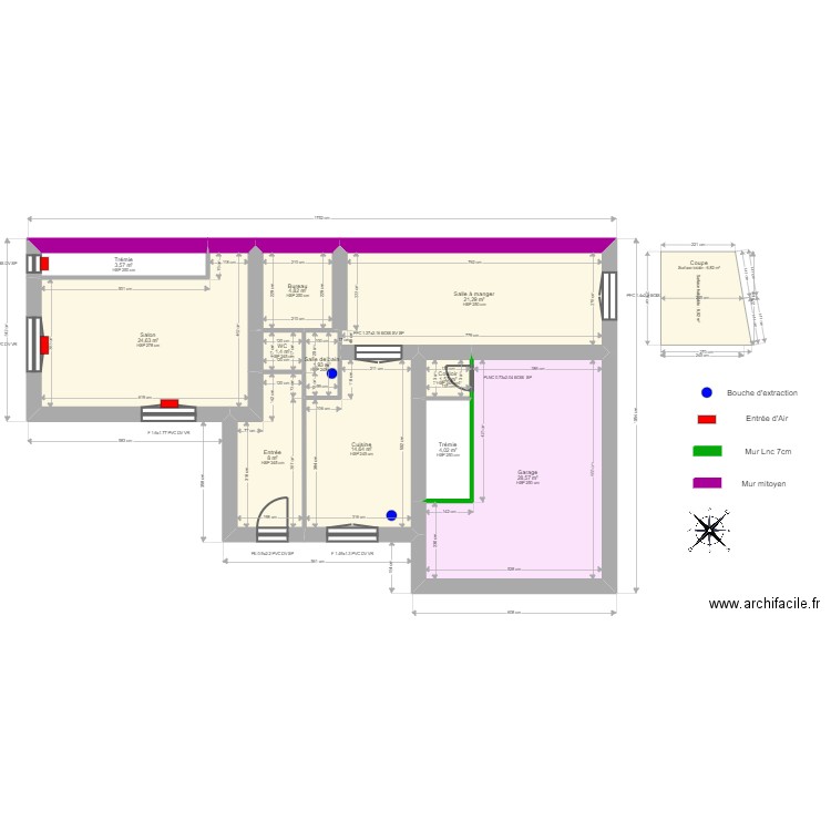 ML24013993. Plan de 24 pièces et 206 m2