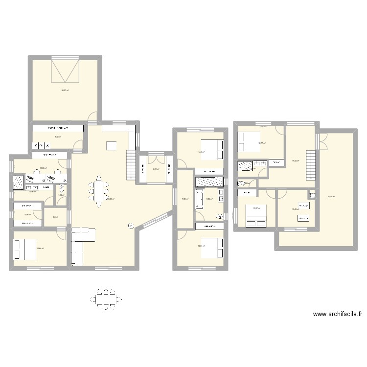 maison parfaite 02. Plan de 22 pièces et 302 m2