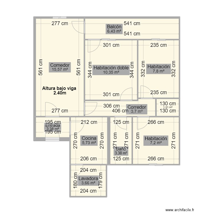 calle puentedeume actuelle. Plan de 11 pièces et 67 m2