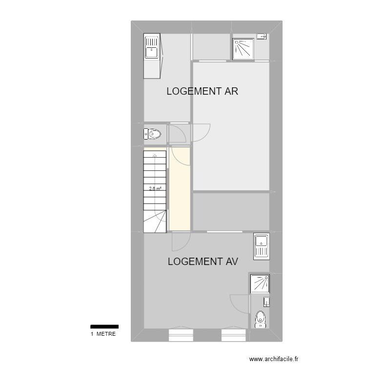 LLUCIA 22 R+1. Plan de 11 pièces et 48 m2