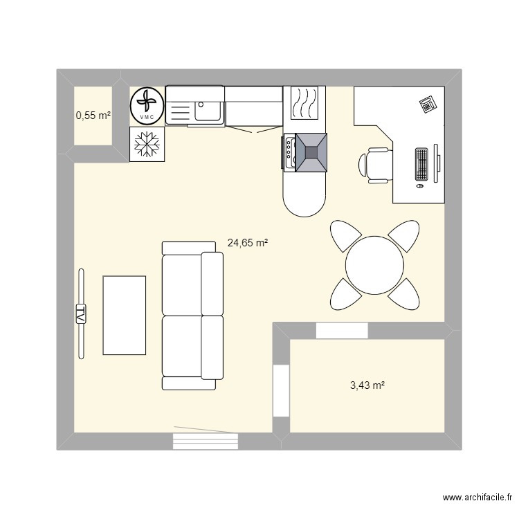 Plan de travail sans table. Plan de 0 pièce et 0 m2