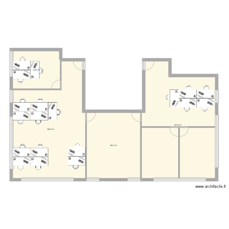 salle réu milieu. Plan de 4 pièces et 161 m2