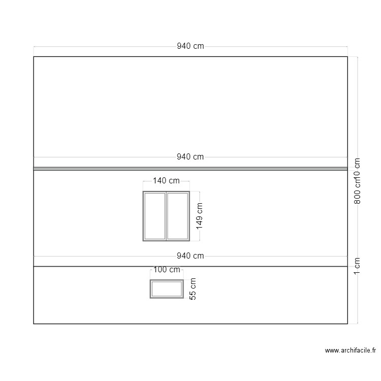 Façade est. Plan de 0 pièce et 0 m2