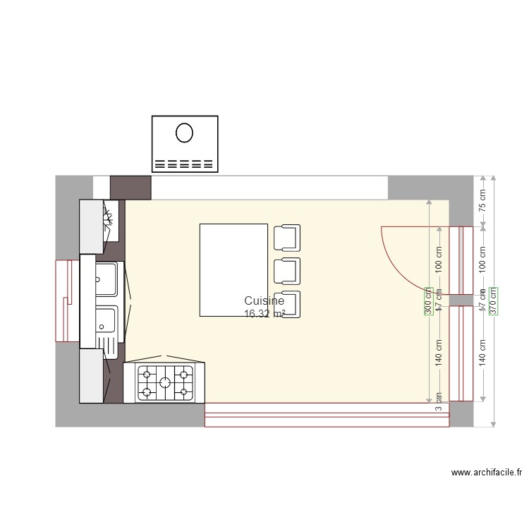 Cuisine. Plan de 0 pièce et 0 m2