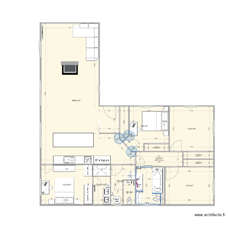 maison 3 modif sdb. Plan de 0 pièce et 0 m2