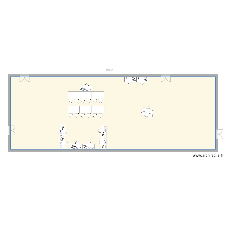 schema . Plan de 1 pièce et 168 m2