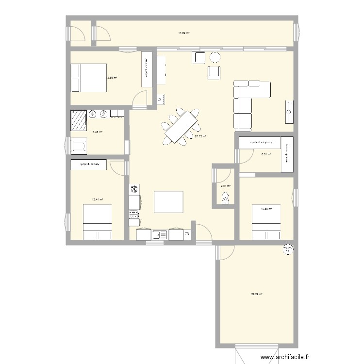 maison carré 120m. Plan de 0 pièce et 0 m2