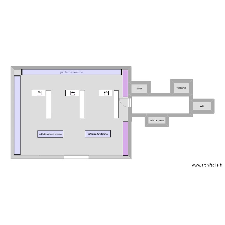 marionnaud . Plan de 5 pièces et 68 m2