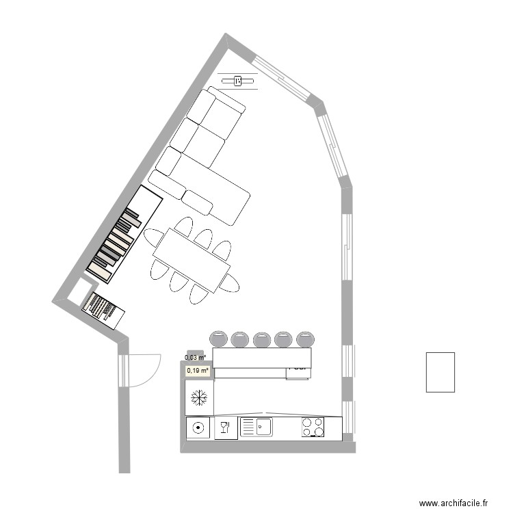 LS Niveau 1 Origine V5 Bar. Plan de 2 pièces et 0 m2