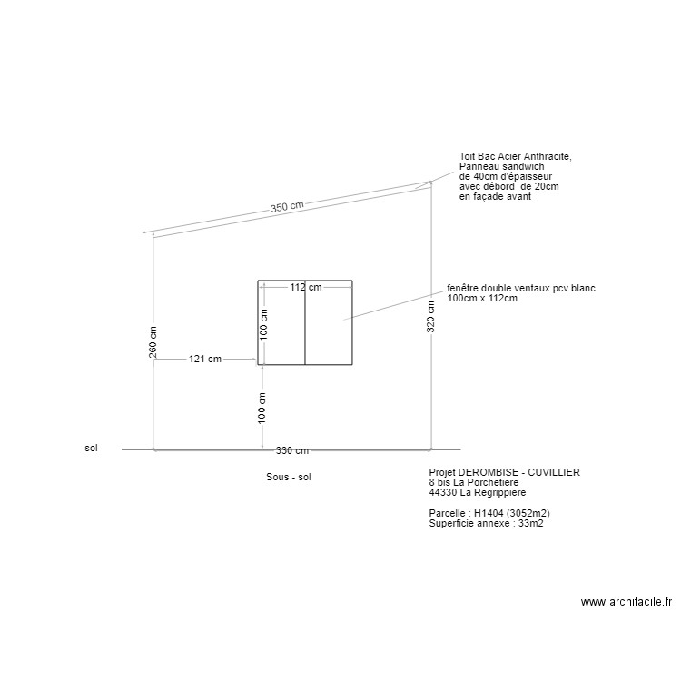 plan de coupe. Plan de 0 pièce et 0 m2