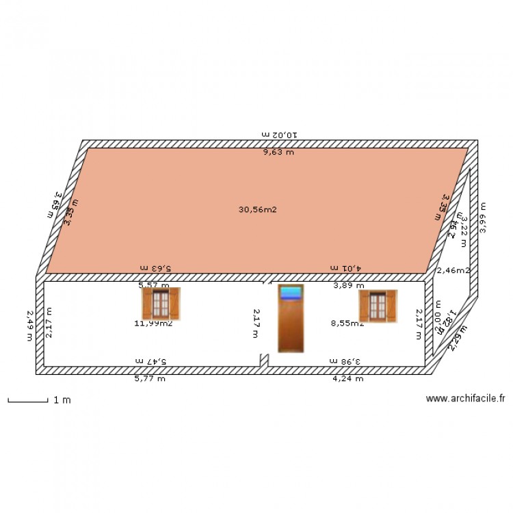 vue face à la maison. Plan de 0 pièce et 0 m2