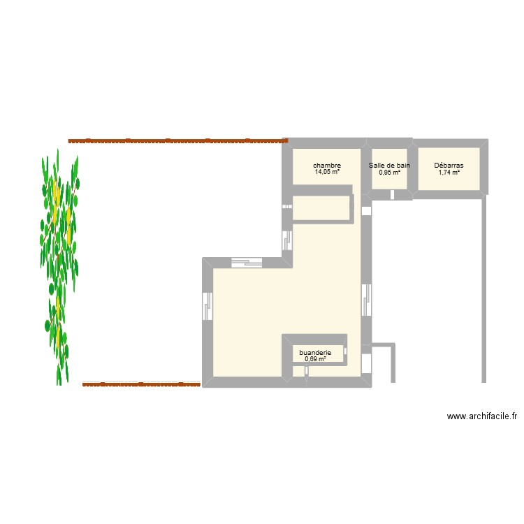 eddy trubelin. Plan de 4 pièces et 17 m2