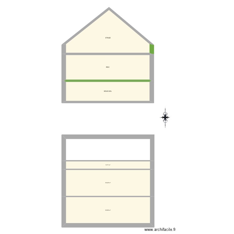 berthon  daniel coupe . Plan de 6 pièces et 151 m2