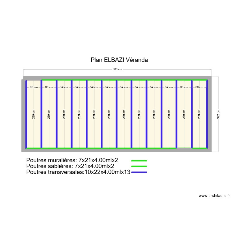 Plan ELBAZI 3. Plan de 12 pièces et 21 m2