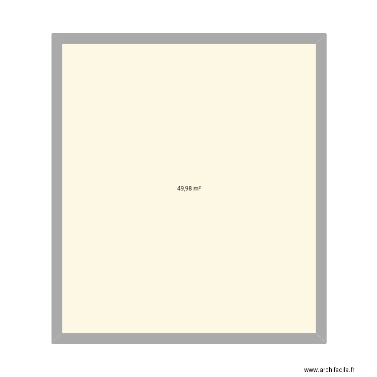 Pièce 50m². Plan de 1 pièce et 50 m2