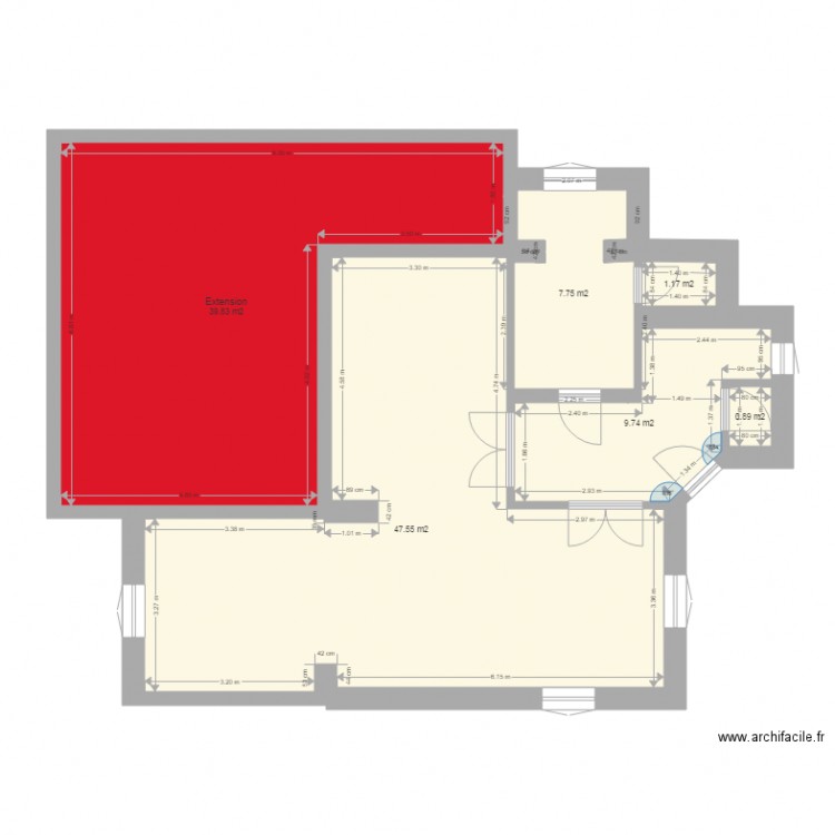 Maison Blanche Actuelle emplacement extension. Plan de 0 pièce et 0 m2