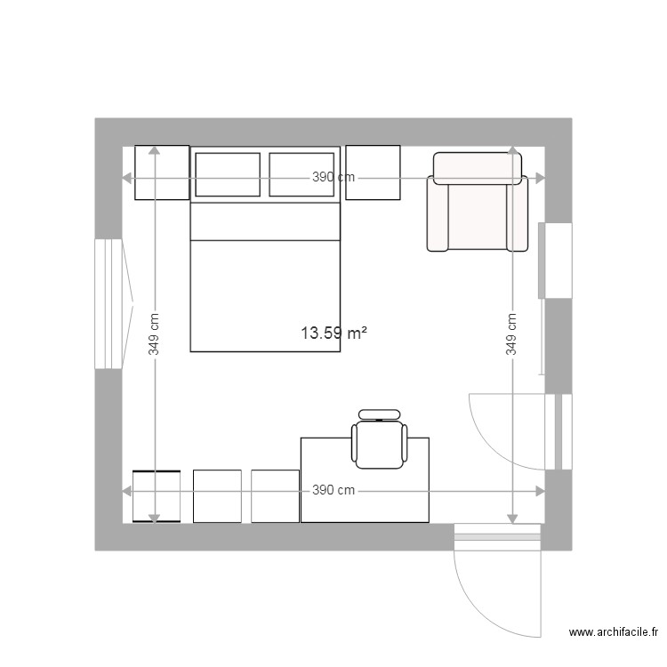 chambre bureau n2. Plan de 0 pièce et 0 m2