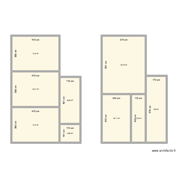 5 Mathias. Plan de 9 pièces et 90 m2