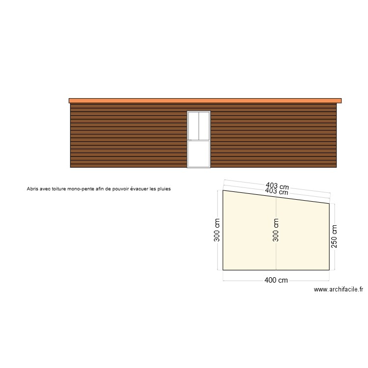 Plan des façade et toitures des abris. Plan de 0 pièce et 0 m2