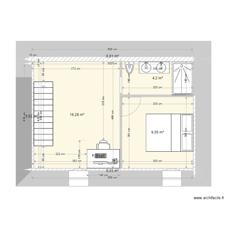 Maison premier etage avec amenagements. Plan de 0 pièce et 0 m2