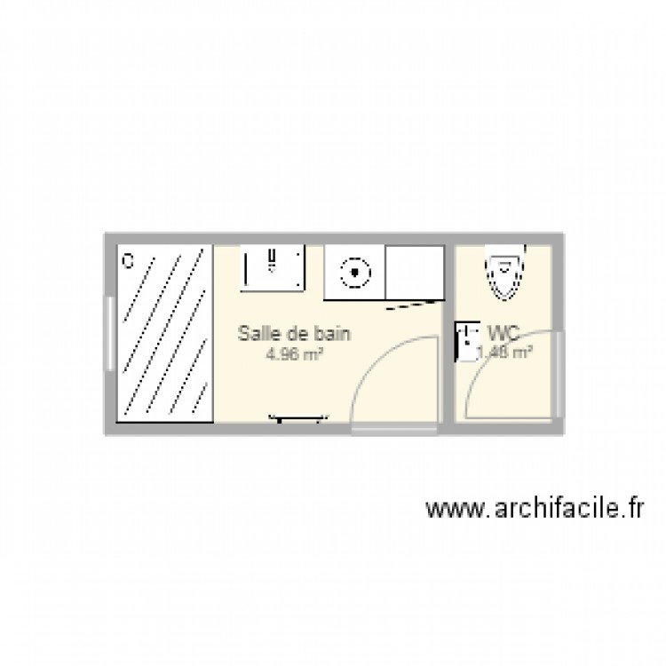 Salle de bain bas. Plan de 0 pièce et 0 m2