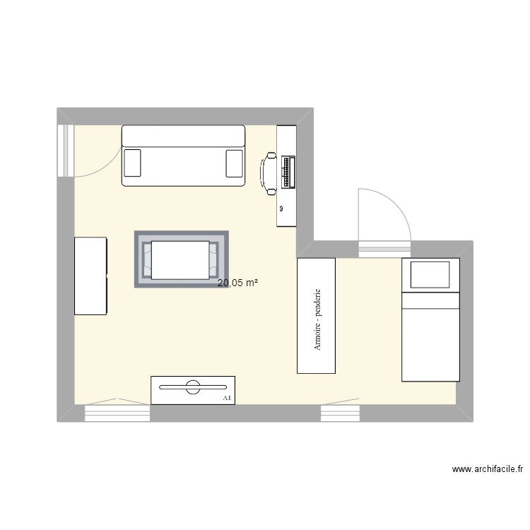 Muret - Plan 1 pièce 20 m2 dessiné par Dylan1102