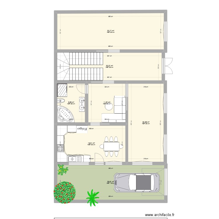 maison maghrib. Plan de 7 pièces et 146 m2