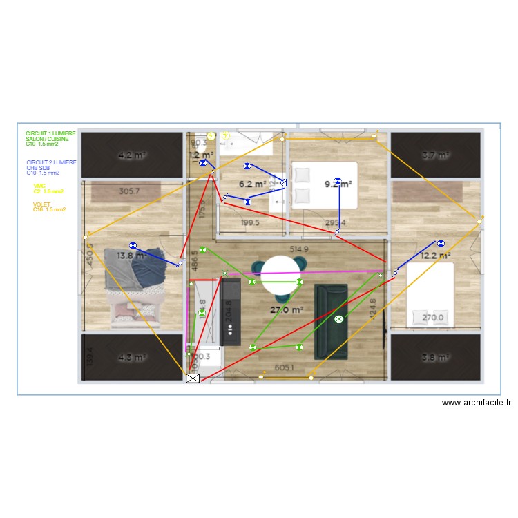 PLAN LUMIERE LOG ETAGE. Plan de 0 pièce et 0 m2