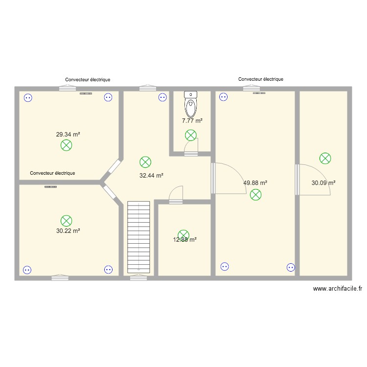 Schéma électrique Maison Etage. Plan de 0 pièce et 0 m2