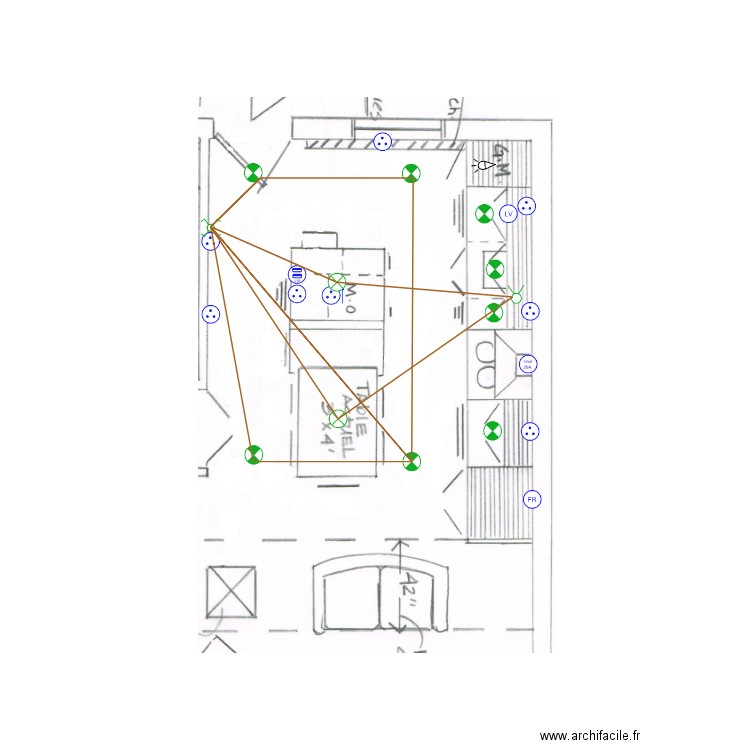 Cuisine . Plan de 0 pièce et 0 m2