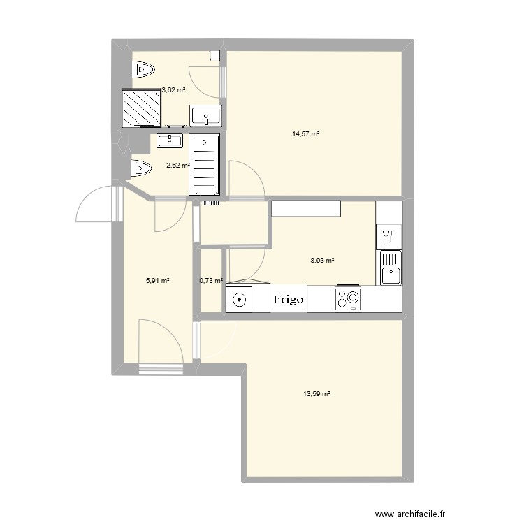 Plan 2. Plan de 7 pièces et 50 m2