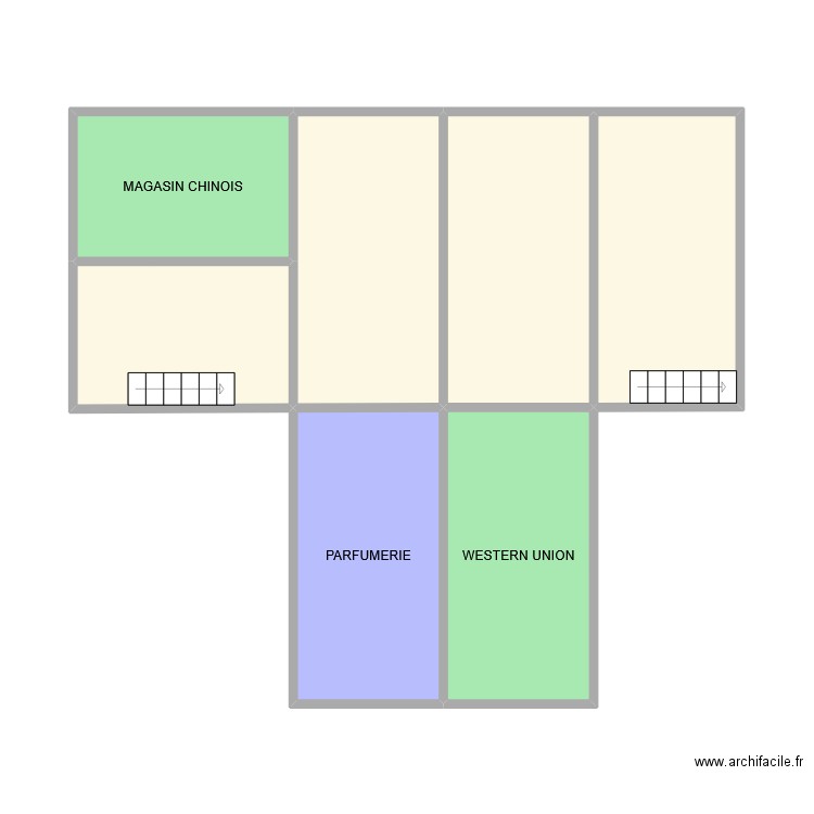 plateau centre ville. Plan de 7 pièces et 49 m2