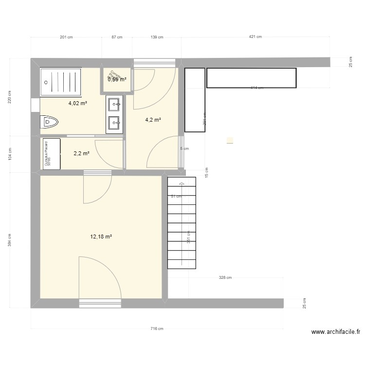 Entrée & sdb 1 V7. Plan de 0 pièce et 0 m2