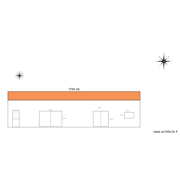 plan de coupe façade 4 avec côtes. Plan de 0 pièce et 0 m2